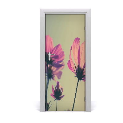 Selbstklebendes wandbild an der wand Pinke blumen