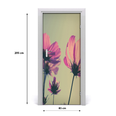 Selbstklebendes wandbild an der wand Pinke blumen