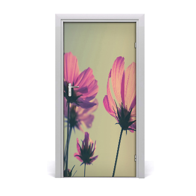 Selbstklebendes wandbild an der wand Pinke blumen