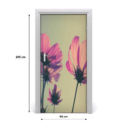 Selbstklebendes wandbild an der wand Pinke blumen