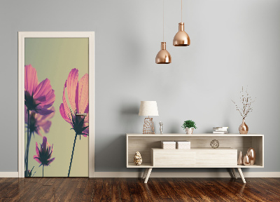 Selbstklebendes wandbild an der wand Pinke blumen