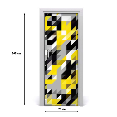 Selbstklebender aufkleber an der tür Geometrischer hintergrund