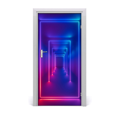 Selbstklebendes wandbild an der wand Blaue neonröhren