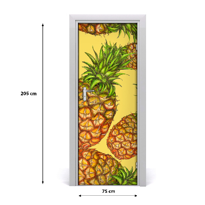 Selbstklebender aufkleber an der tür Ananas