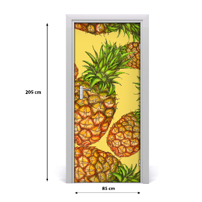 Selbstklebender aufkleber an der tür Ananas