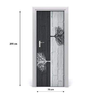 Selbstklebender aufkleber an der tür Bäume an der wand