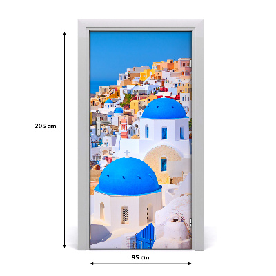 Selbstklebendes wandbild an der wand Stadt santorini