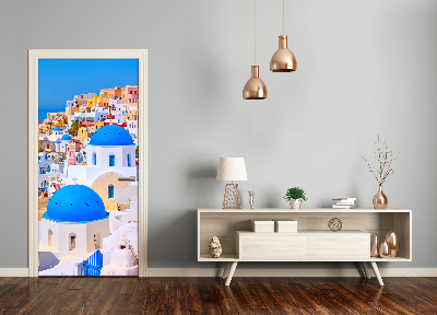 Selbstklebendes wandbild an der wand Stadt santorini