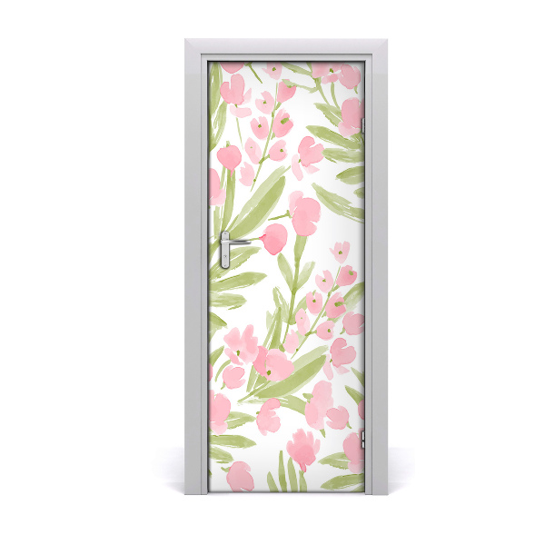 Selbstklebendes wandbild an der wand Pinke blumen