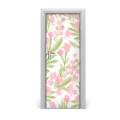 Selbstklebendes wandbild an der wand Pinke blumen