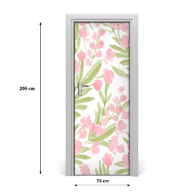 Selbstklebendes wandbild an der wand Pinke blumen