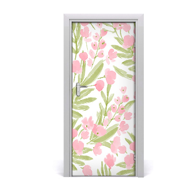 Selbstklebendes wandbild an der wand Pinke blumen