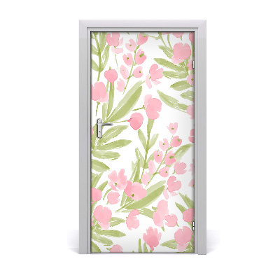 Selbstklebendes wandbild an der wand Pinke blumen