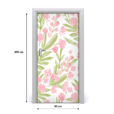 Selbstklebendes wandbild an der wand Pinke blumen