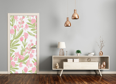 Selbstklebendes wandbild an der wand Pinke blumen