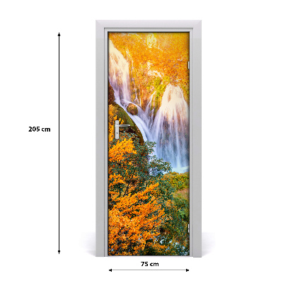 Selbstklebendes wandbild an der wand Wasserfall im herbst