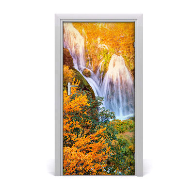 Selbstklebendes wandbild an der wand Wasserfall im herbst