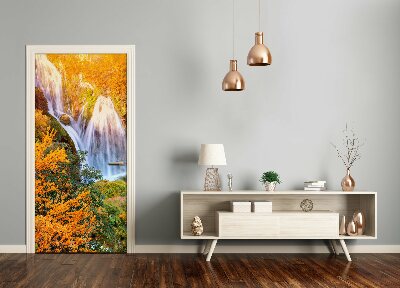 Selbstklebendes wandbild an der wand Wasserfall im herbst