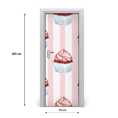 Selbstklebender aufkleber an der tür Cupcakes