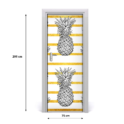 Selbstklebender aufkleber an der tür Ananas-streifen