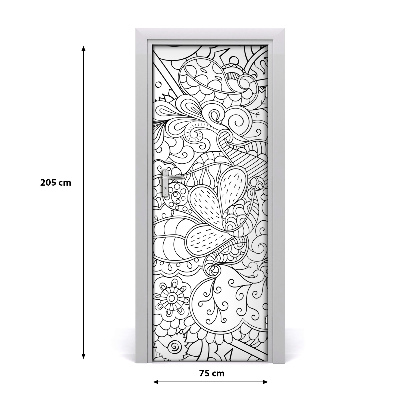 Selbstklebender aufkleber an der tür Hintergrund zentangle