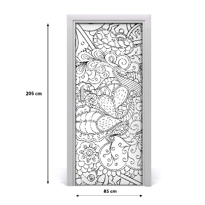 Selbstklebender aufkleber an der tür Hintergrund zentangle