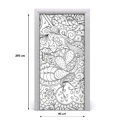 Selbstklebender aufkleber an der tür Hintergrund zentangle