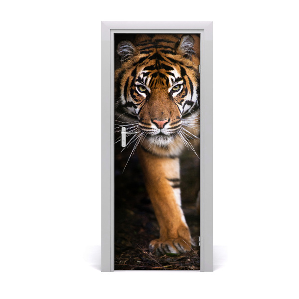 Selbstklebendes wandbild an der wand Tiger