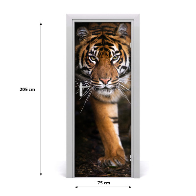 Selbstklebendes wandbild an der wand Tiger