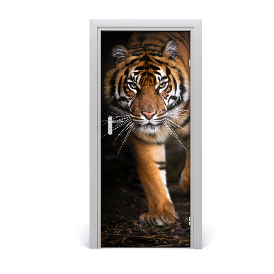 Selbstklebendes wandbild an der wand Tiger