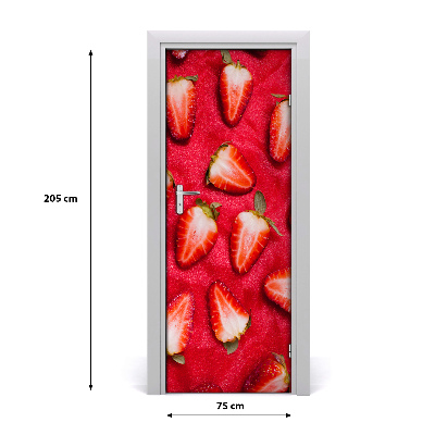 Selbstklebender aufkleber an der tür Erdbeeren