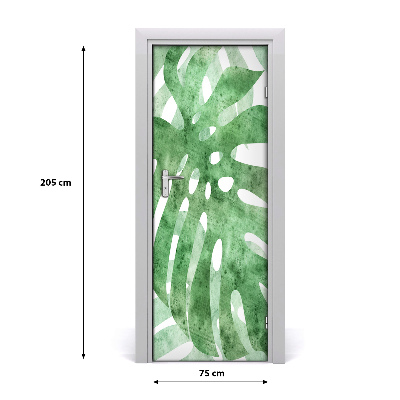 Selbstklebender aufkleber an der tür Monstera