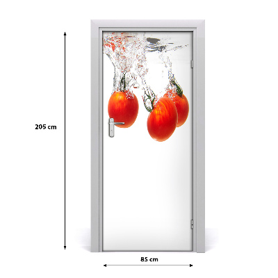 Selbstklebender aufkleber an der tür Tomaten unter wasser