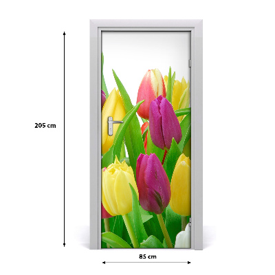 Selbstklebender aufkleber an der tür Blumen tulpen