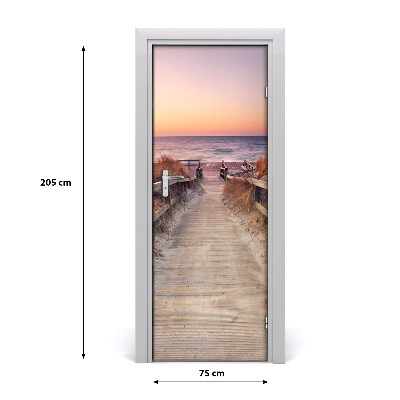 Selbstklebendes wandbild an der wand Der weg zum strand