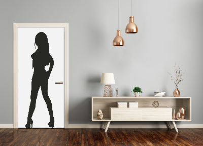 Selbstklebendes wandbild an der wand Silhouette einer frau