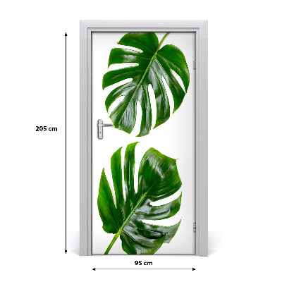 Selbstklebender aufkleber an der tür Monstera
