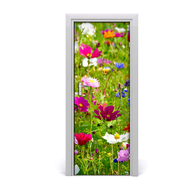 Selbstklebender aufkleber an der tür Feldblumen