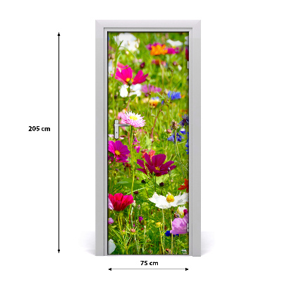 Selbstklebender aufkleber an der tür Feldblumen