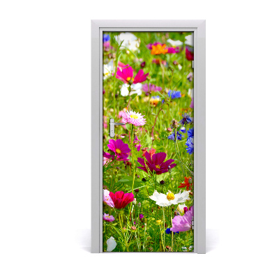 Selbstklebender aufkleber an der tür Feldblumen