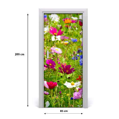 Selbstklebender aufkleber an der tür Feldblumen