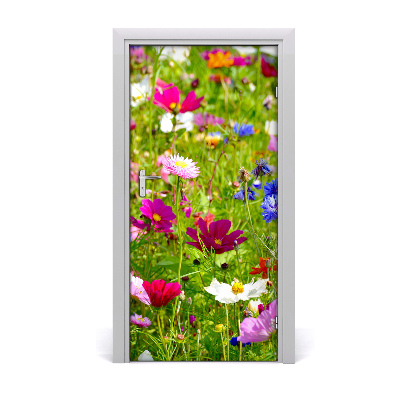 Selbstklebender aufkleber an der tür Feldblumen