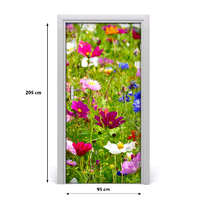 Selbstklebender aufkleber an der tür Feldblumen