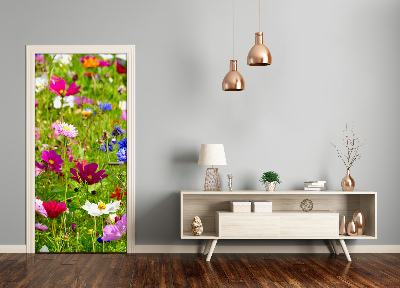 Selbstklebender aufkleber an der tür Feldblumen