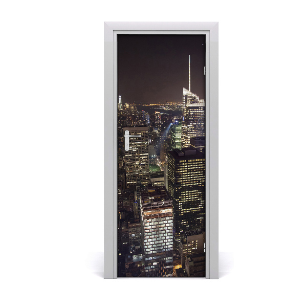 Selbstklebendes wandbild an der wand New york bei nacht