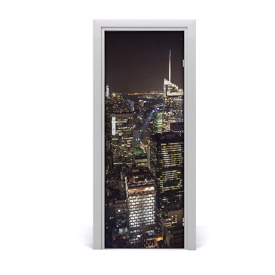 Selbstklebendes wandbild an der wand New york bei nacht