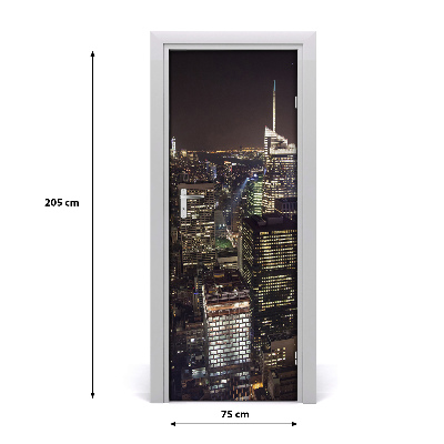 Selbstklebendes wandbild an der wand New york bei nacht