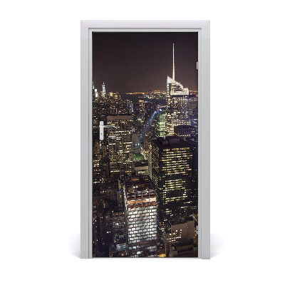 Selbstklebendes wandbild an der wand New york bei nacht