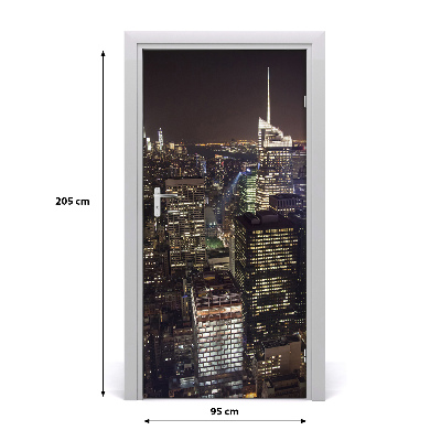 Selbstklebendes wandbild an der wand New york bei nacht