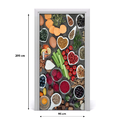 Selbstklebender aufkleber an der tür Gesundes essen
